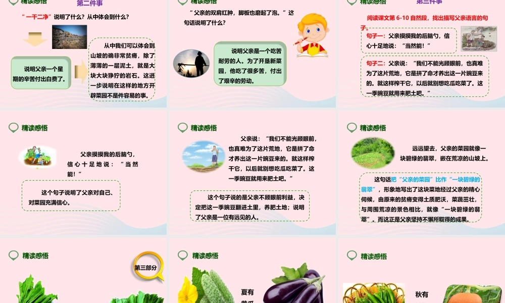 四年级语文下册 第七单元 28 父亲的菜园课件2 新人教版-新人教版小学四年级下册语文课件