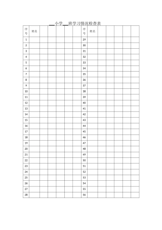 学习情况检查表