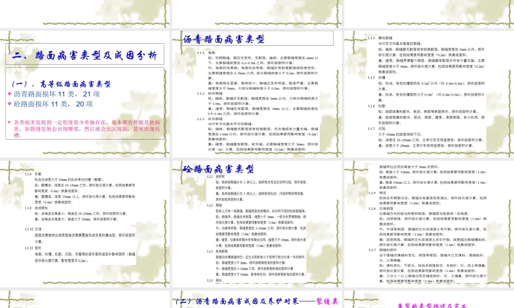 路面病害处治程序及标准