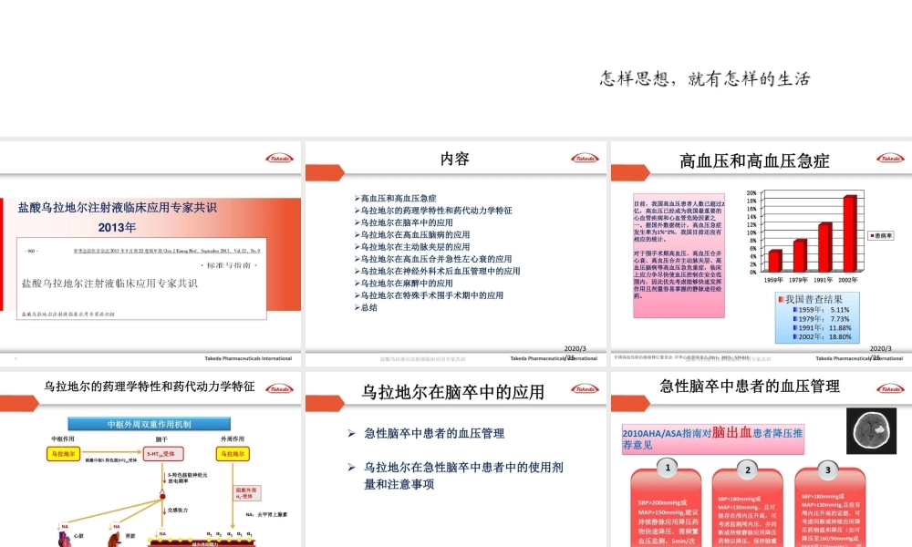 盐酸乌拉地尔注射液临床应用专家共识课件