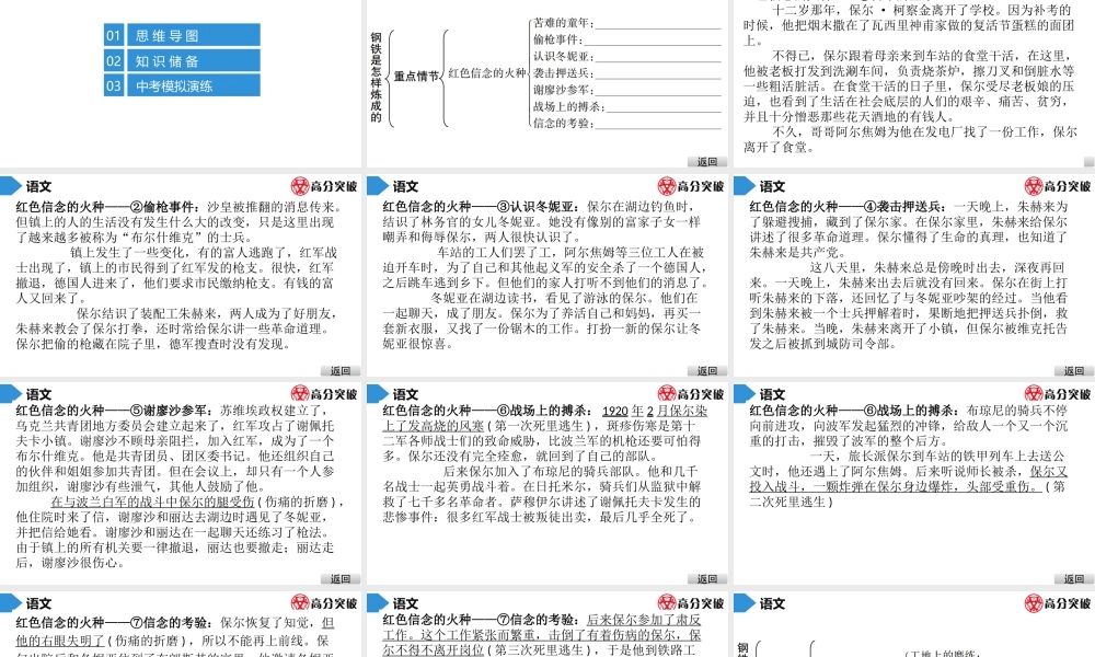 中考名著阅读--第1部    钢铁是怎样炼成的