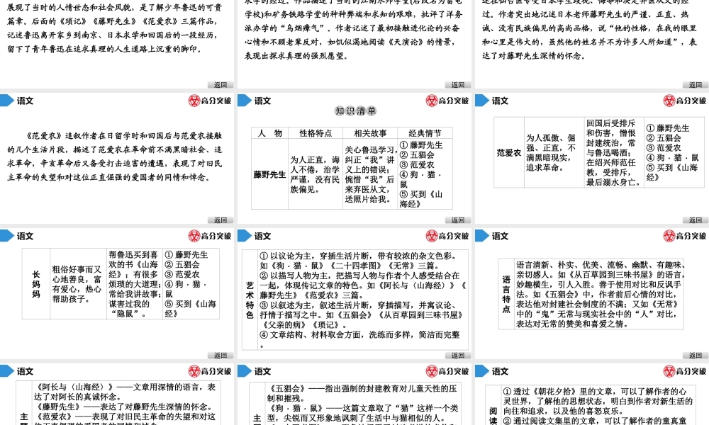 中考名著阅读--第5部    朝花夕拾
