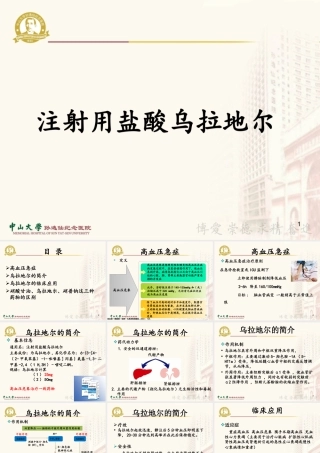 注射用盐酸乌拉地尔PPT参考幻灯片