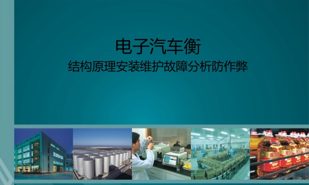 电子汽车衡结构、原理、安装、维护、故障分析、防作弊