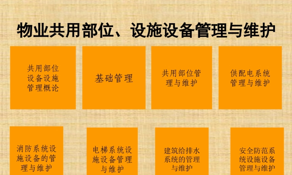 物业设备设施管理--课件