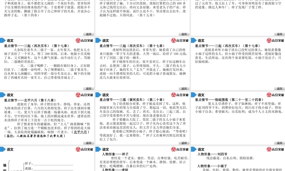 中考名著阅读--第3部    骆驼祥子