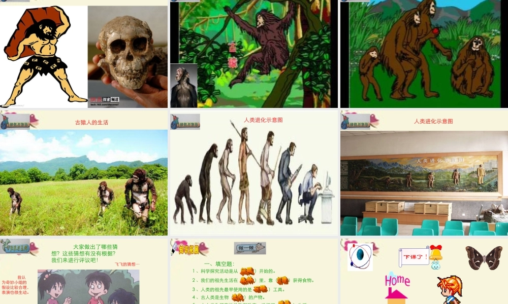 春六年级科学下册 1.1《向人类的祖先“提问”》课件1 大象版-大象版小学六年级下册自然科学课件