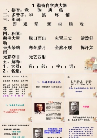 春五年级语文下册 1《勤奋自学成大器》课件1 沪教版-沪教版小学五年级下册语文课件