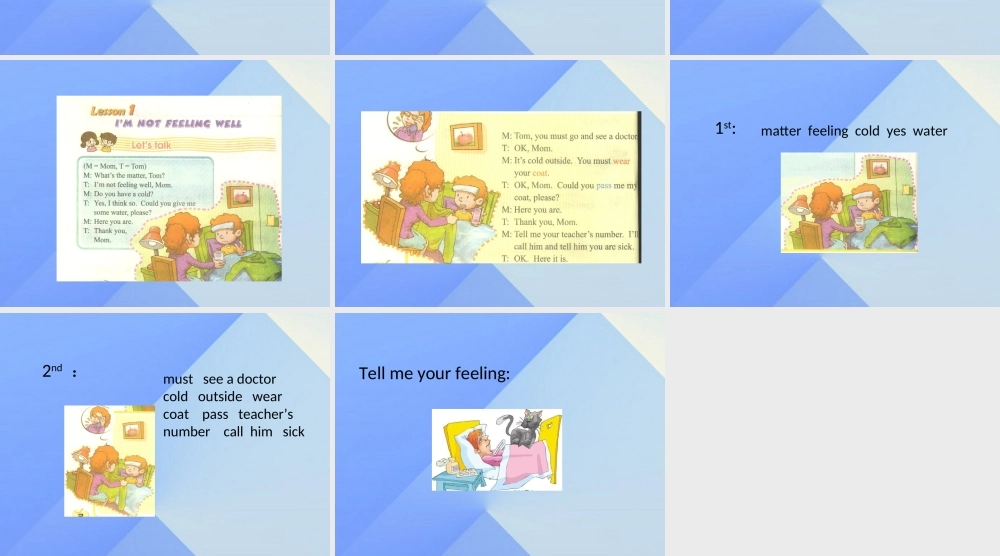 春六年级英语下册 Lesson 1《I’m not feeling well》课件3 科普版-人教版小学六年级下册英语课件