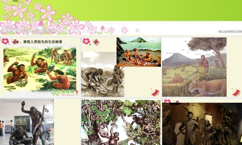 春六年级科学下册 1.4《展现人类祖先的生活画卷》课件1 大象版-大象版小学六年级下册自然科学课件