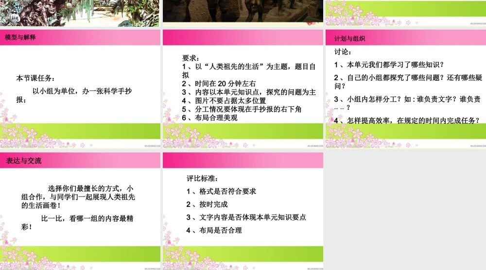 春六年级科学下册 1.4《展现人类祖先的生活画卷》课件2 大象版-大象版小学六年级下册自然科学课件