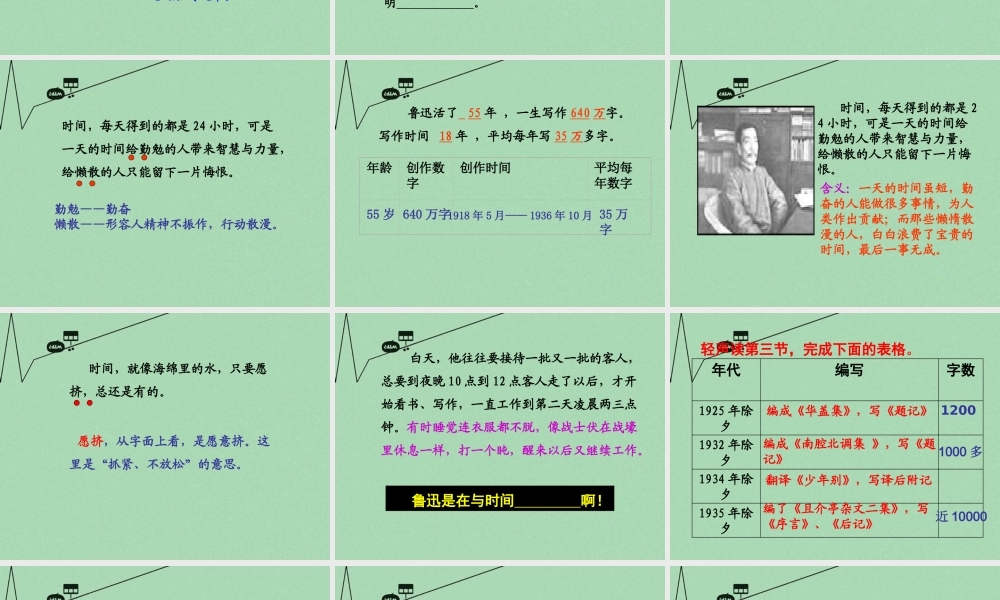 春五年级语文下册 2《鲁迅与时间》课件2 沪教版-沪教版小学五年级下册语文课件
