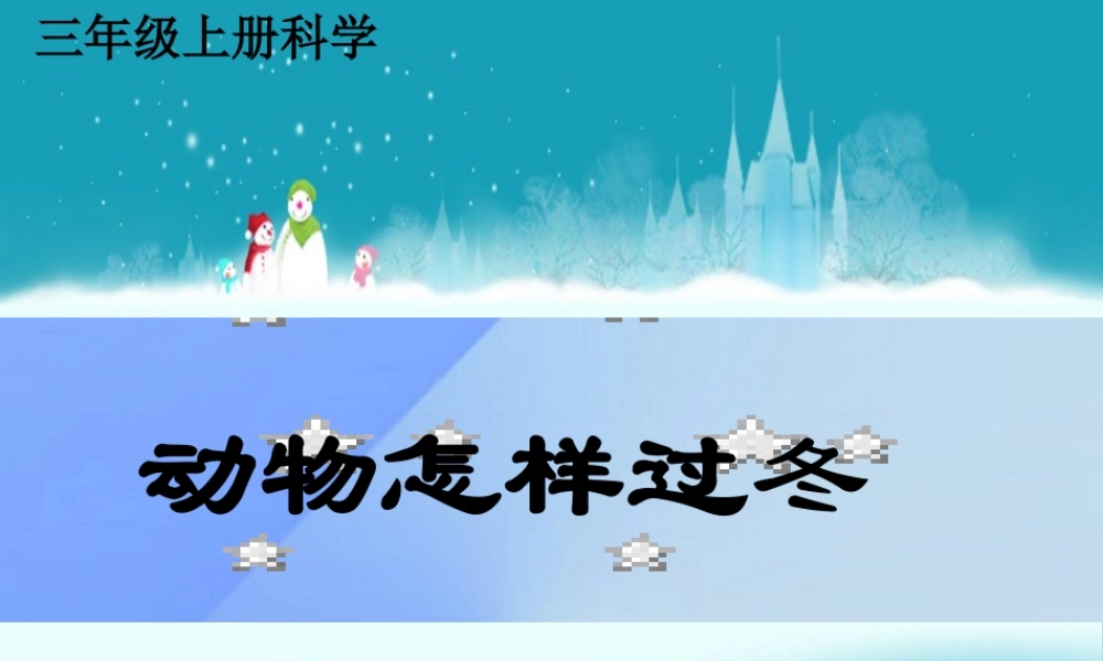 秋三年级科学上册 4.2《动物怎样过冬》课件1 大象版-大象版小学三年级上册自然科学课件