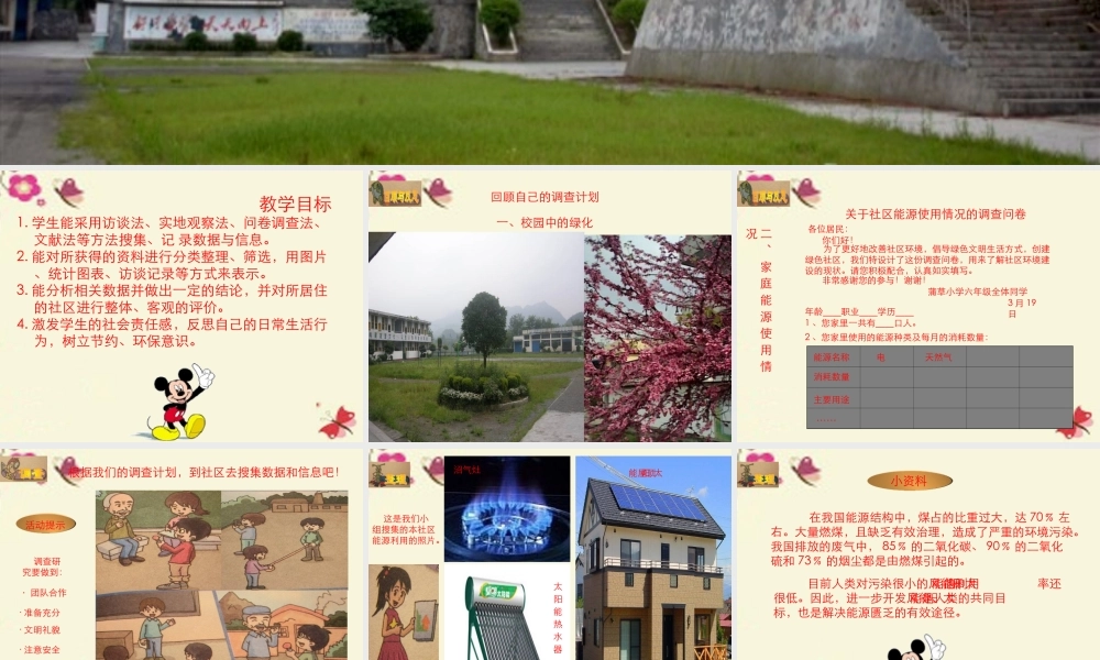 春六年级科学下册 2.3《调查小组在行动》课件1 大象版-大象版小学六年级下册自然科学课件