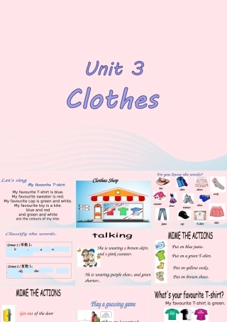 春三年级英语下册 Unit 3 Clothes课件3 剑桥版-人教版小学三年级下册英语课件