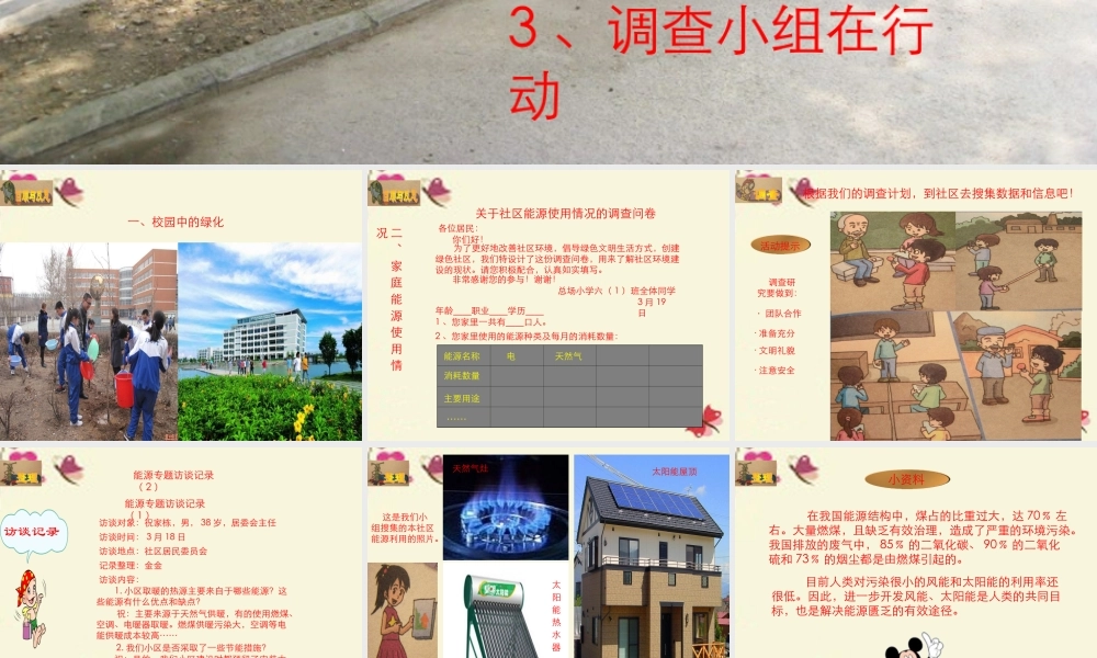 春六年级科学下册 2.3《调查小组在行动》课件2 大象版-大象版小学六年级下册自然科学课件