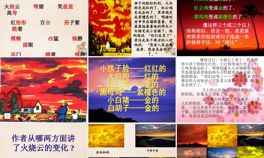 春五年级语文下册 6《火烧云》课件1 沪教版-沪教版小学五年级下册语文课件