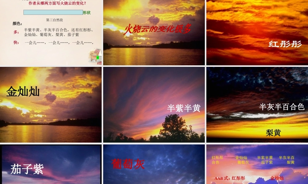 春五年级语文下册 6《火烧云》课件2 沪教版-沪教版小学五年级下册语文课件