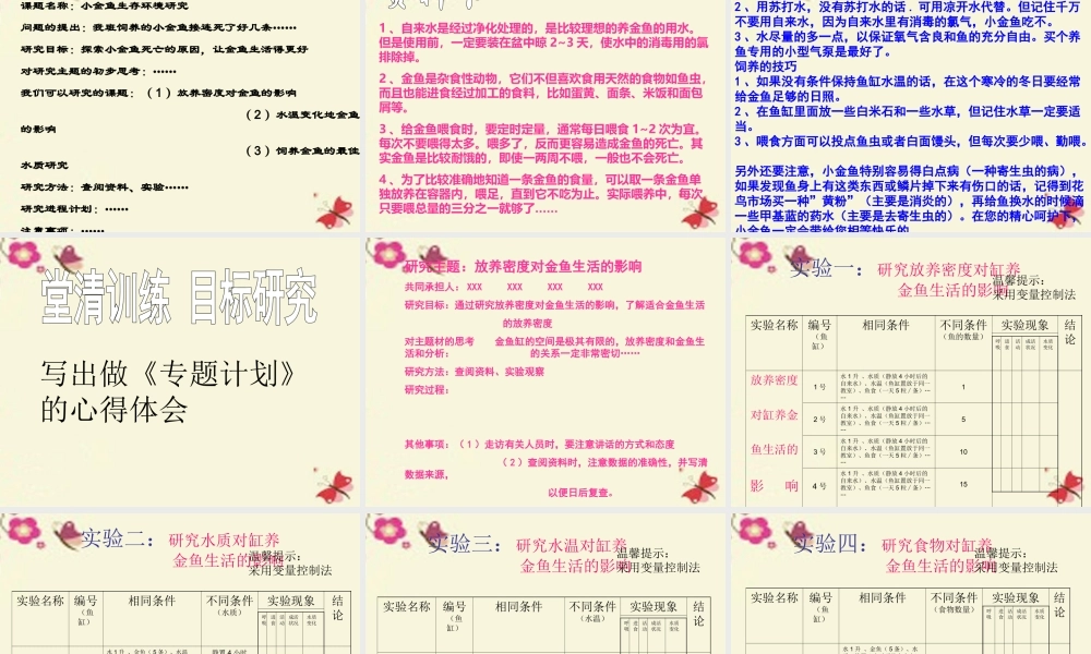 春六年级科学下册 3.4《揭开金鱼死亡之谜》课件2 大象版-大象版小学六年级下册自然科学课件