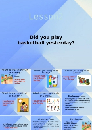 春六年级英语下册 Lesson 2《Did you play basketball yesterday》课件1 科普版-人教版小学六年级下册英语课件