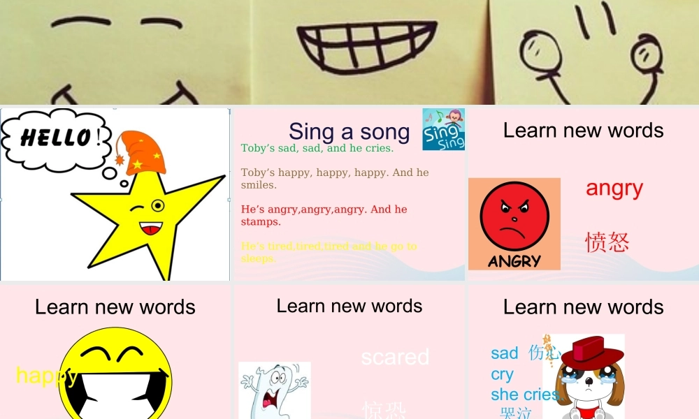春三年级英语下册 Unit 4 Feelings课件1 剑桥版-人教版小学三年级下册英语课件