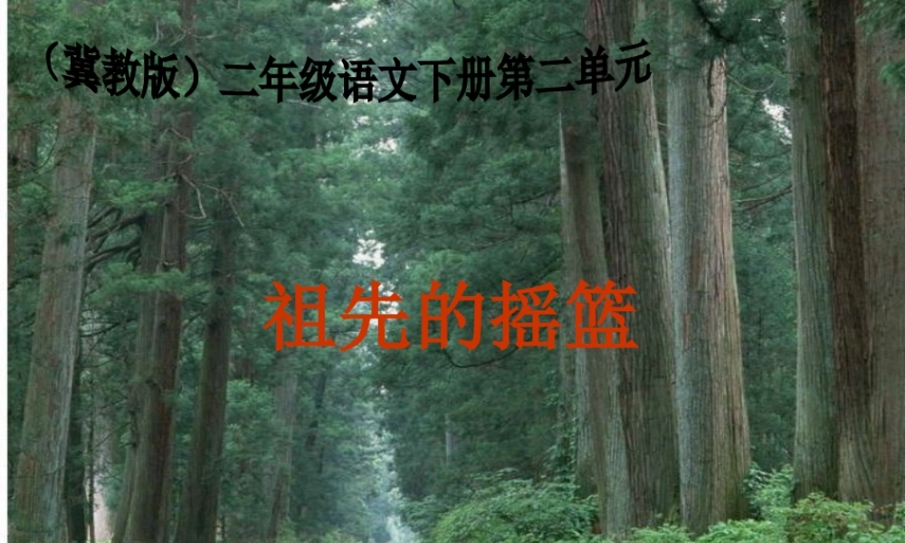 春二年级语文下册 第二单元 第4课《祖先的摇篮》教学课件2 冀教版-冀教版小学二年级下册语文课件