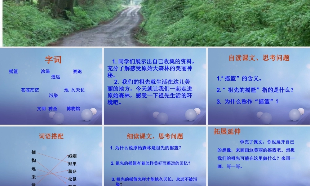 春二年级语文下册 第二单元 第4课《祖先的摇篮》教学课件2 冀教版-冀教版小学二年级下册语文课件