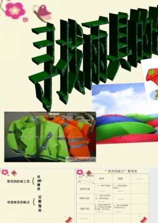 春六年级科学下册 4.1《寻找雨具的缺点》课件3 大象版-大象版小学六年级下册自然科学课件