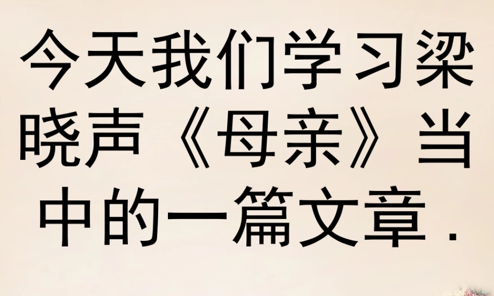 春五年级语文下册 11《慈母情深》课件1 沪教版-沪教版小学五年级下册语文课件
