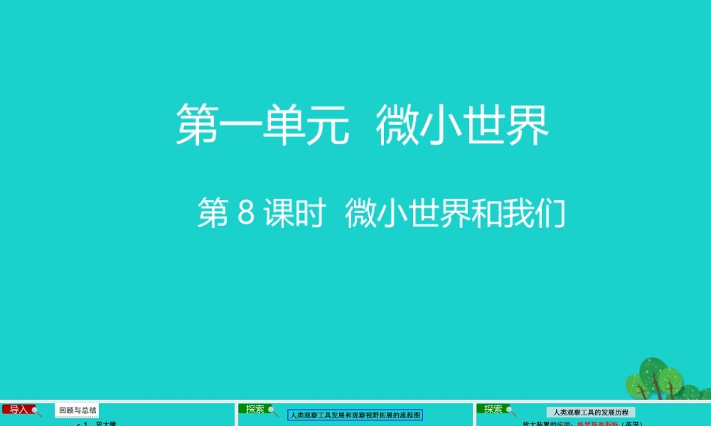 春六年级科学下册 第一单元 微小世界 8微小世界和我们教学课件 教科版-教科版小学六年级下册自然科学课件