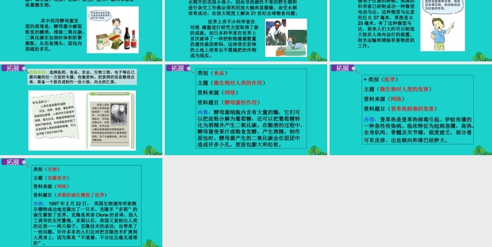 春六年级科学下册 第一单元 微小世界 8微小世界和我们教学课件 教科版-教科版小学六年级下册自然科学课件