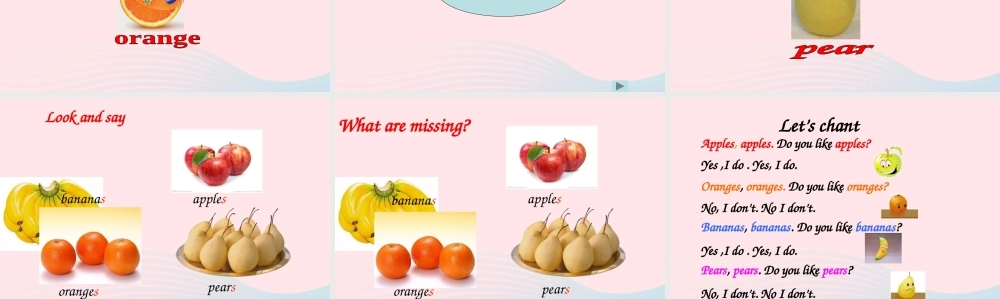 春三年级英语下册 Unit 5 Do you like pears Part A let’s learn教学课件 人教PEP-人教PEP小学三年级下册英语课件
