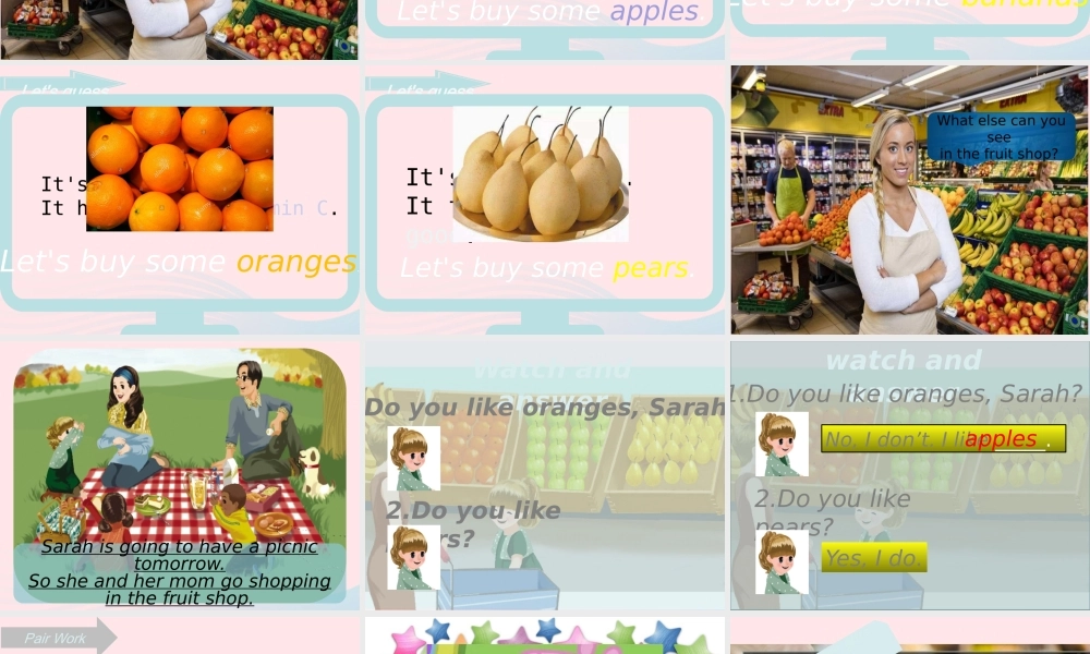 春三年级英语下册 Unit 5 Do you like pears Part A Let's talk教学课件 人教PEP-人教PEP小学三年级下册英语课件