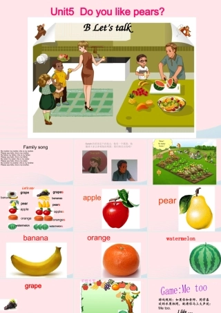 春三年级英语下册 Unit 5 Do you like pears Part B Let’s talk教学课件 人教PEP-人教PEP小学三年级下册英语课件