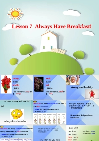 春六年级英语下册 Lesson 7《Always have breakfast》课件2 （新版）冀教版（三起）-（新版）冀教版小学六年级下册英语课件