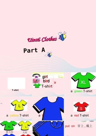 春三年级英语下册 Unit 6 Clothes（1）A课件1 闽教版（三起）-闽教版小学三年级下册英语课件