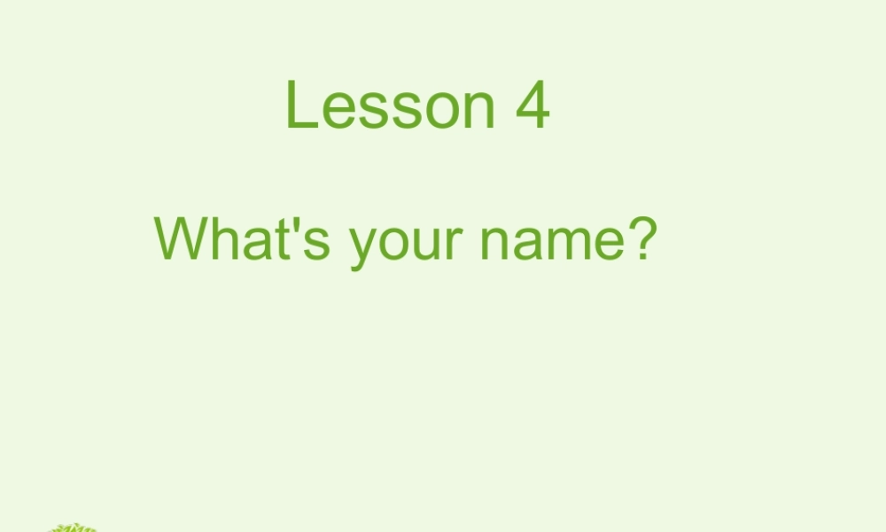 秋三年级英语上册 Lesson 4 What’s your name课件1 科普版-人教版小学三年级上册英语课件