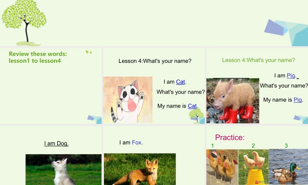 秋三年级英语上册 Lesson 4 What’s your name课件1 科普版-人教版小学三年级上册英语课件