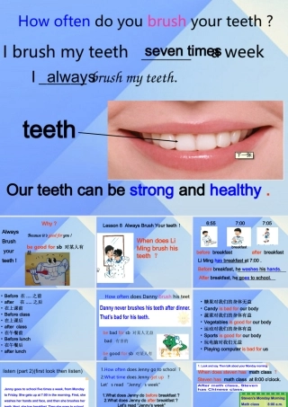 春六年级英语下册 Lesson 8《Always brush your teeth》课件1 （新版）冀教版（三起）-（新版）冀教版小学六年级下册英语课件