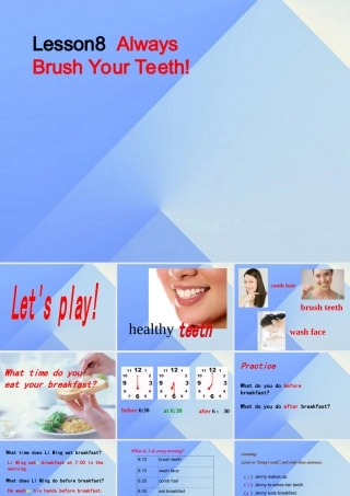 春六年级英语下册 Lesson 8《Always brush your teeth》课件3 （新版）冀教版（三起）-（新版）冀教版小学六年级下册英语课件
