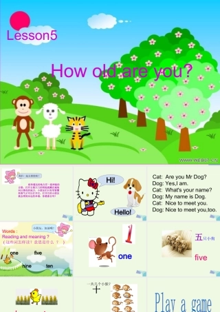 秋三年级英语上册 Lesson 5 How old are you课件1 科普版-人教版小学三年级上册英语课件