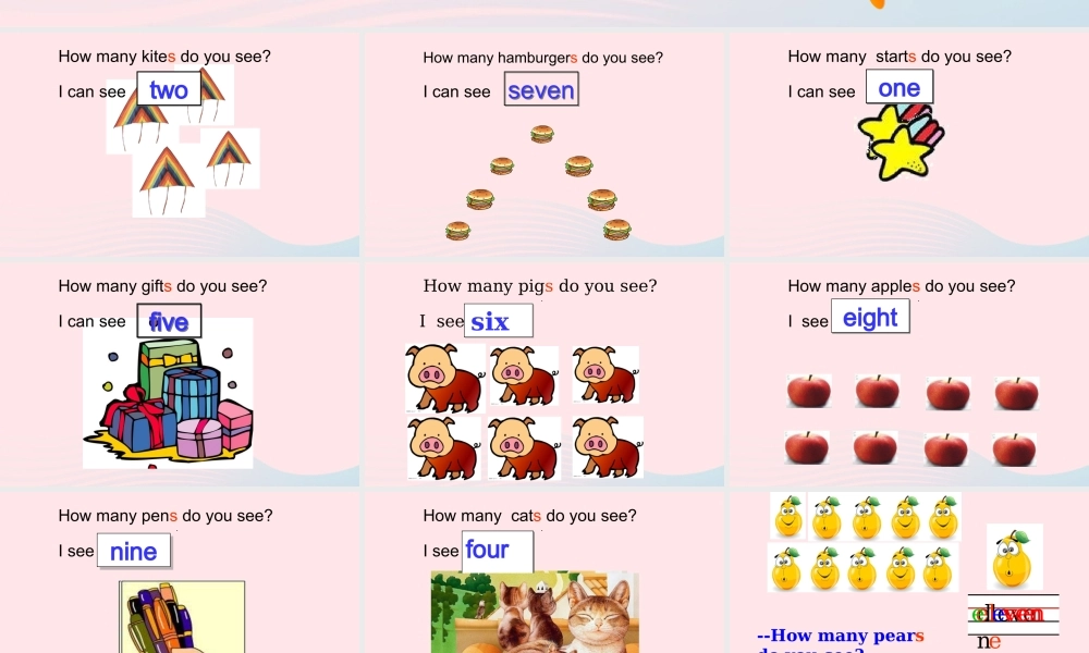 春三年级英语下册 Unit 6 How many Part A Let's learn教学课件 人教PEP-人教PEP小学三年级下册英语课件
