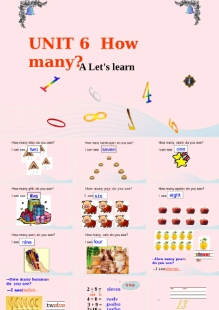春三年级英语下册 Unit 6 How many Part A Let's learn教学课件 人教PEP-人教PEP小学三年级下册英语课件