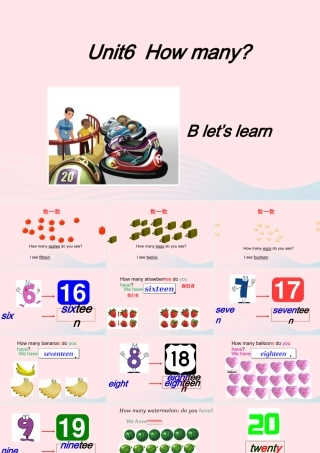 春三年级英语下册 Unit 6 How many Part B let’s learn教学课件 人教PEP-人教PEP小学三年级下册英语课件