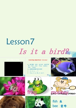 秋三年级英语上册 Lesson 7 Is it a bird课件3 科普版-人教版小学三年级上册英语课件