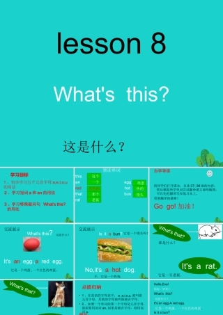 秋三年级英语上册 Lesson 8 What’s this课件5 科普版-人教版小学三年级上册英语课件