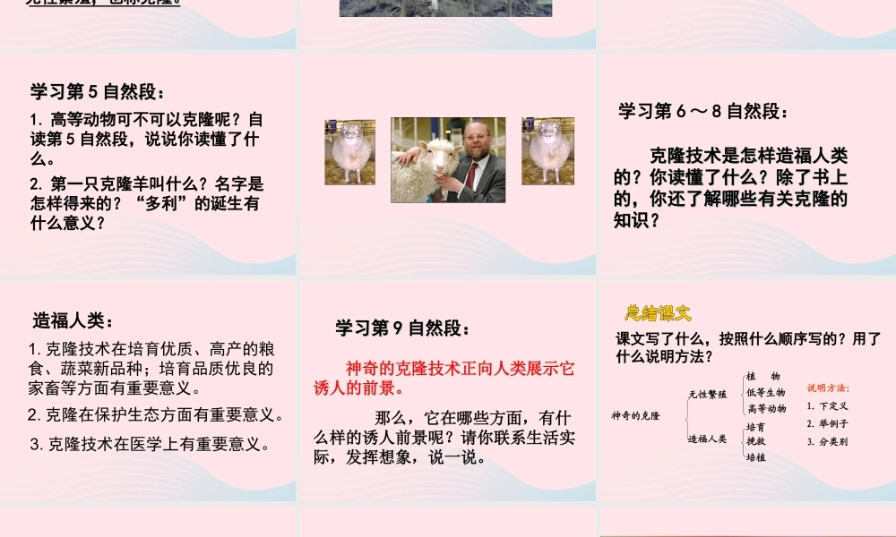 春五年级语文下册 第二单元 8 神奇的克隆教学课件 苏教版-苏教版小学五年级下册语文课件