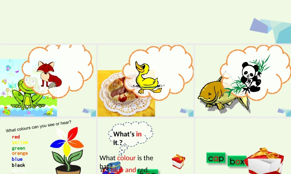 秋三年级英语上册 Lesson 9 What colour is the cap课件3 科普版-人教版小学三年级上册英语课件