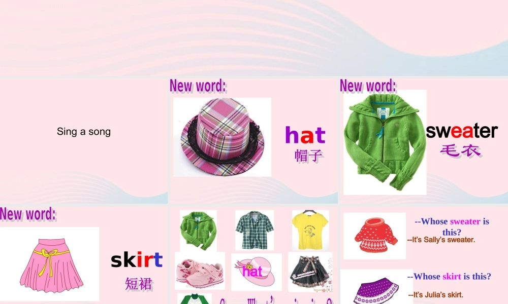 春三年级英语下册 Unit 7 Clothes（2）课件1 闽教版（三起）-闽教版小学三年级下册英语课件