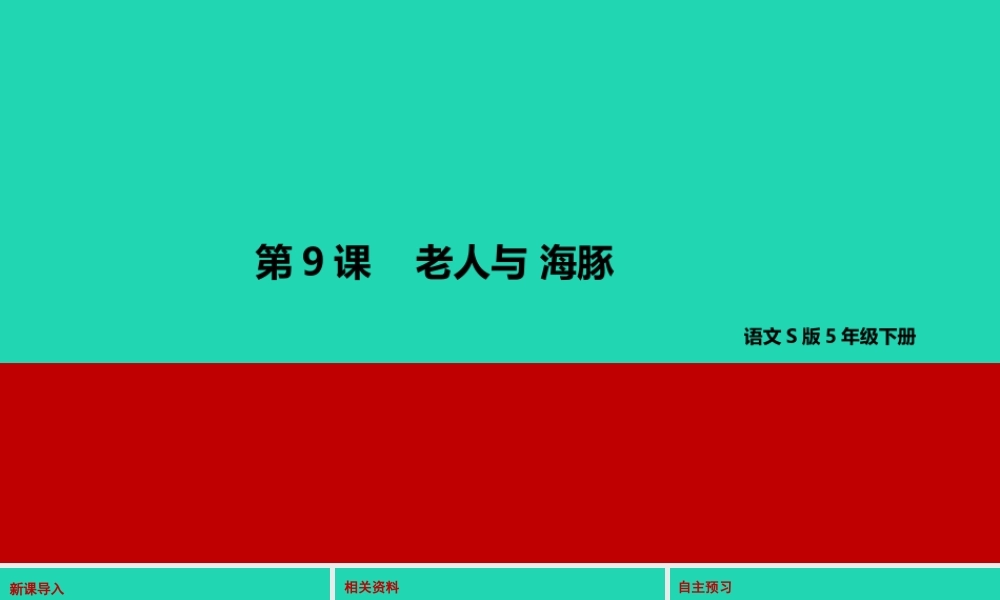 春五年级语文下册 第二单元 9 老人与海鸥教学课件 语文S版-语文S版小学五年级下册语文课件